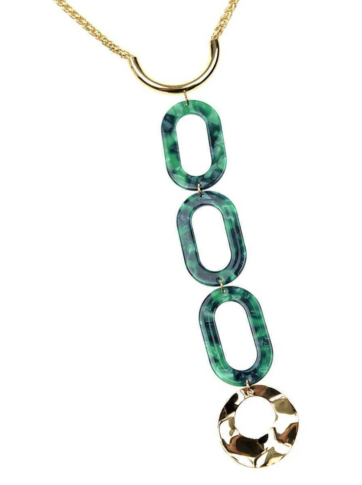 Oval Taş Detaylı Kolye Standart Renk - 2