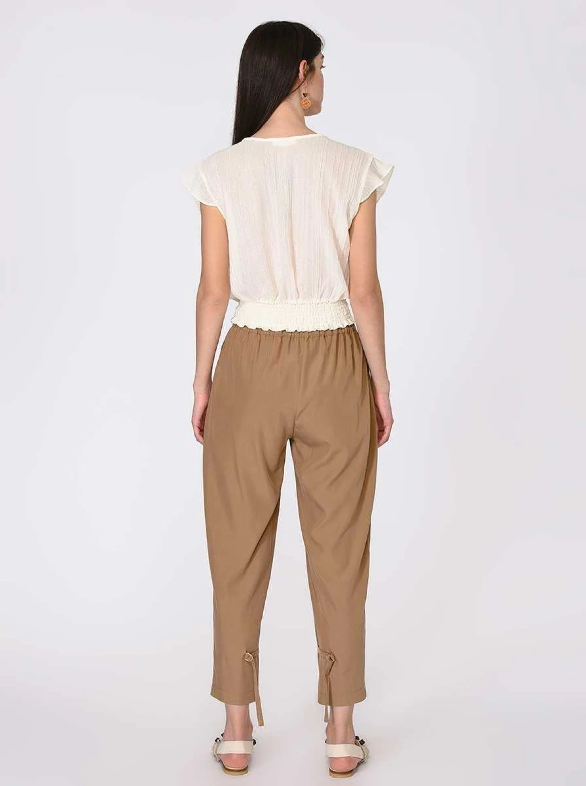 Paça Detaylı Pantolon Fındık - 2