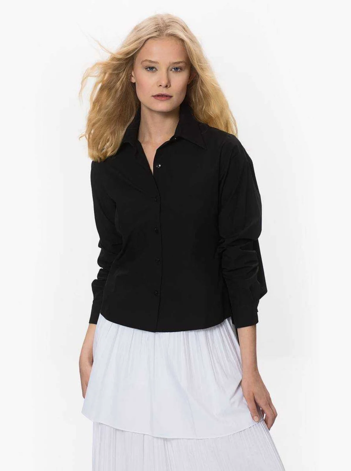 Pamuklu Gömlek Siyah - 3