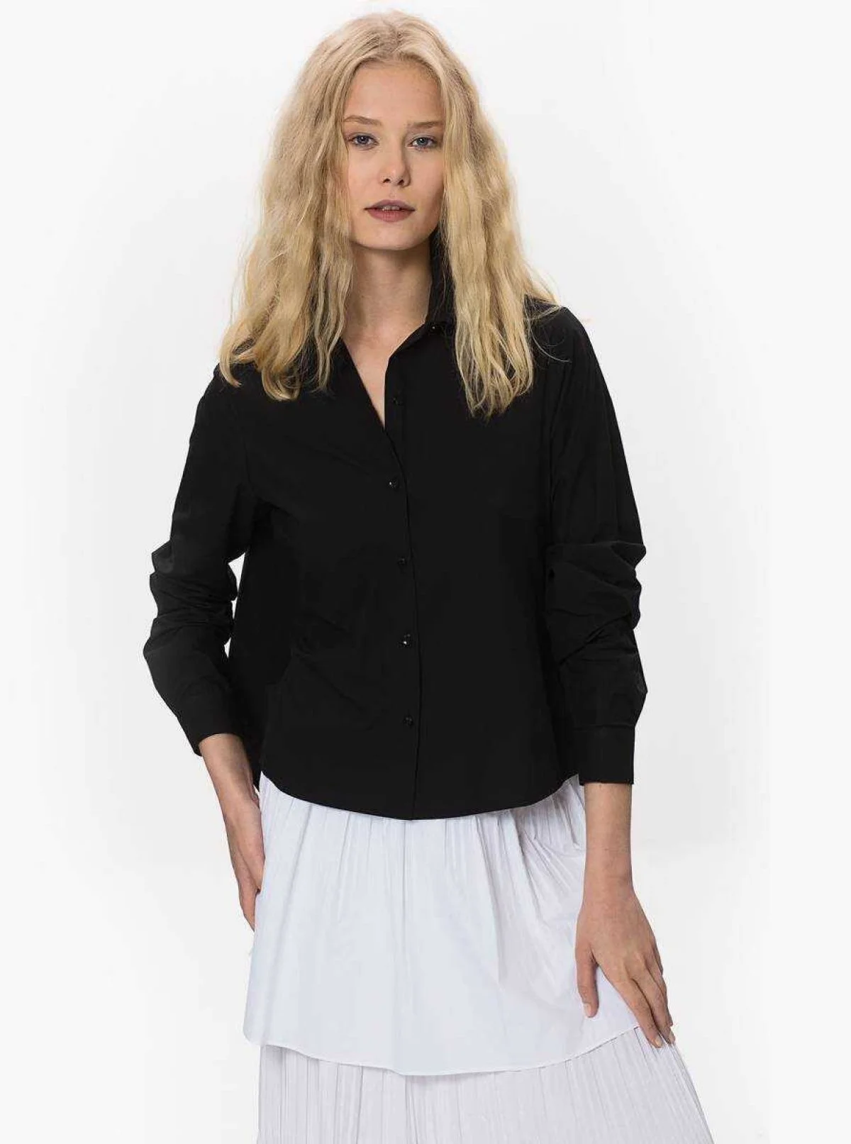 Pamuklu Gömlek Siyah - 1