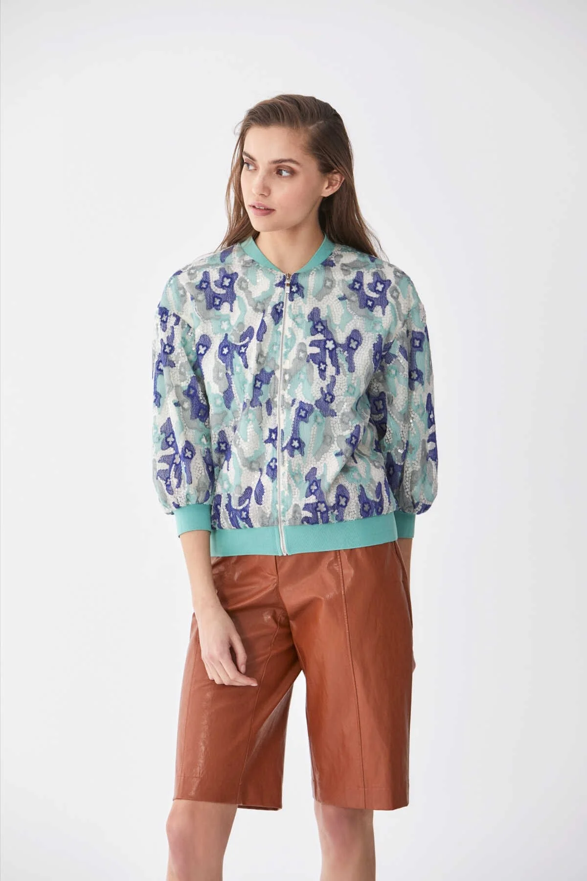 Payetli Bomber Standart Renk - 3