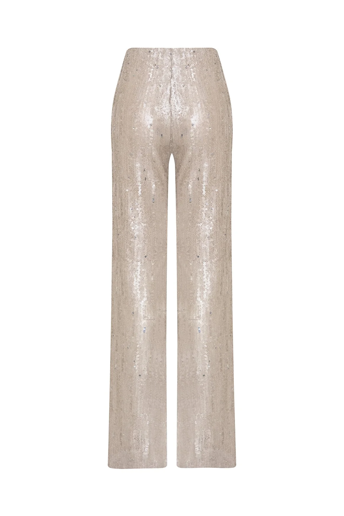 Payetli Düz Paça Pantolon Bej - 3