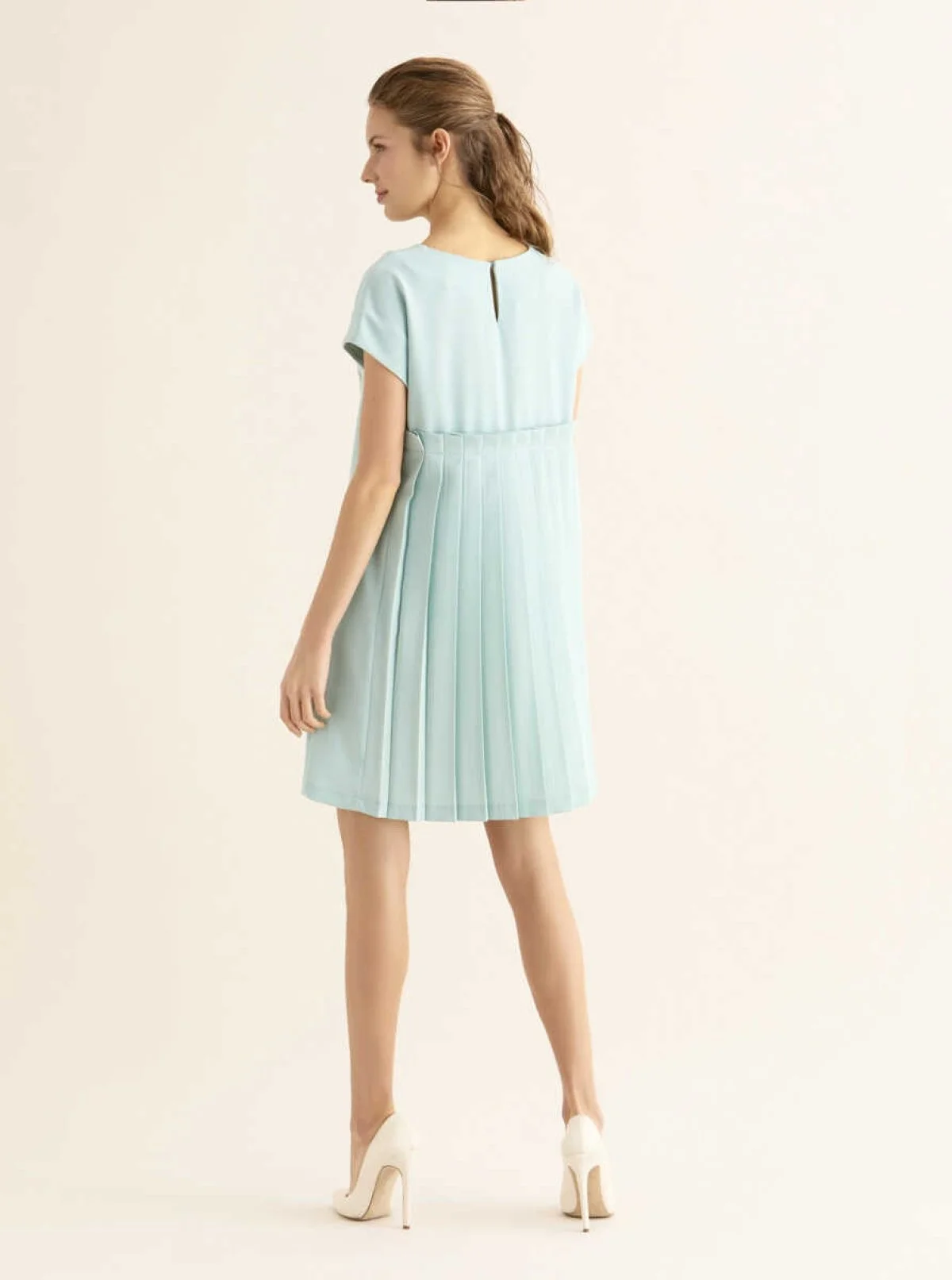 Pile Detaylı Elbise Akua - 2