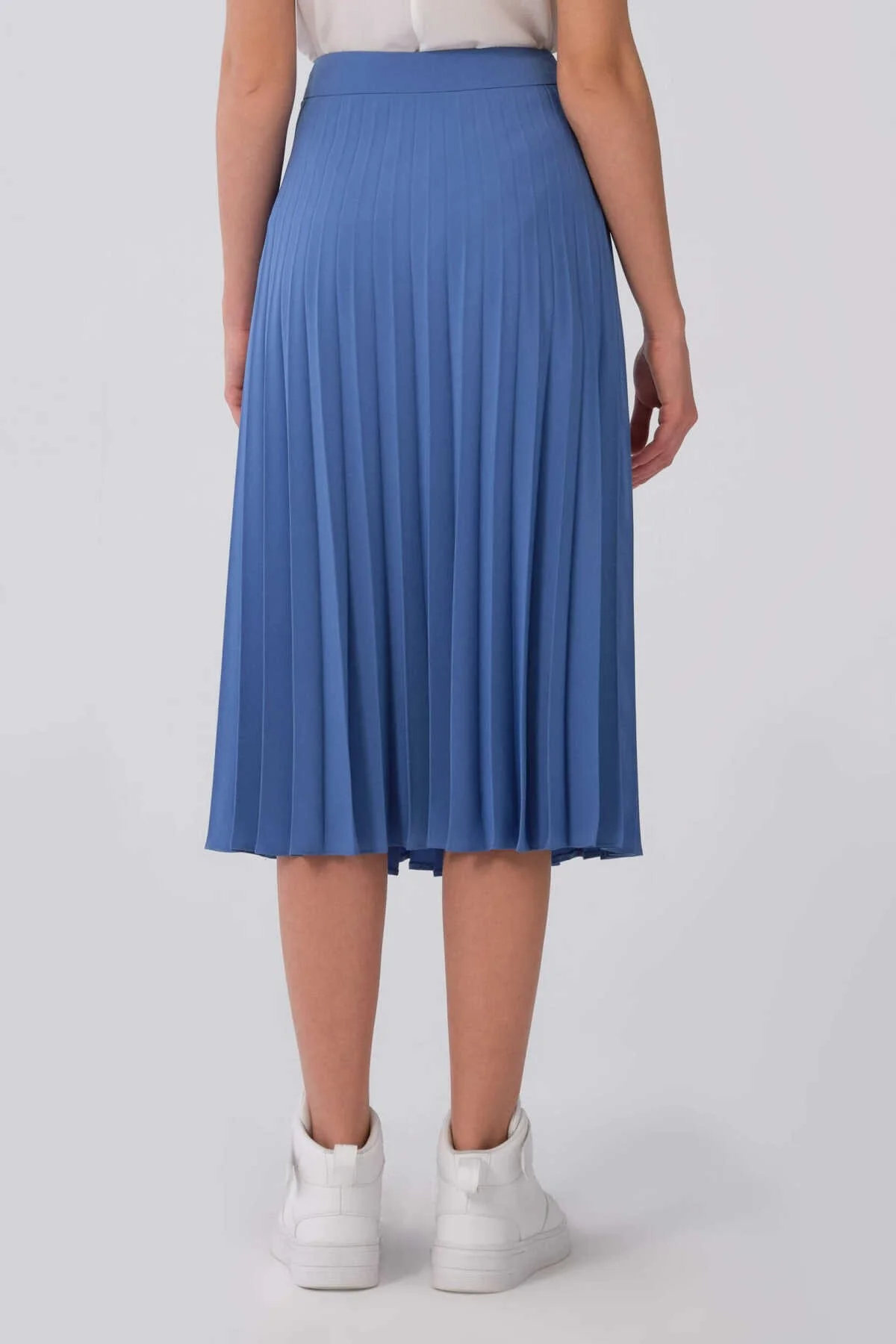 Pileli Midi Boy Etek Mavi - 2