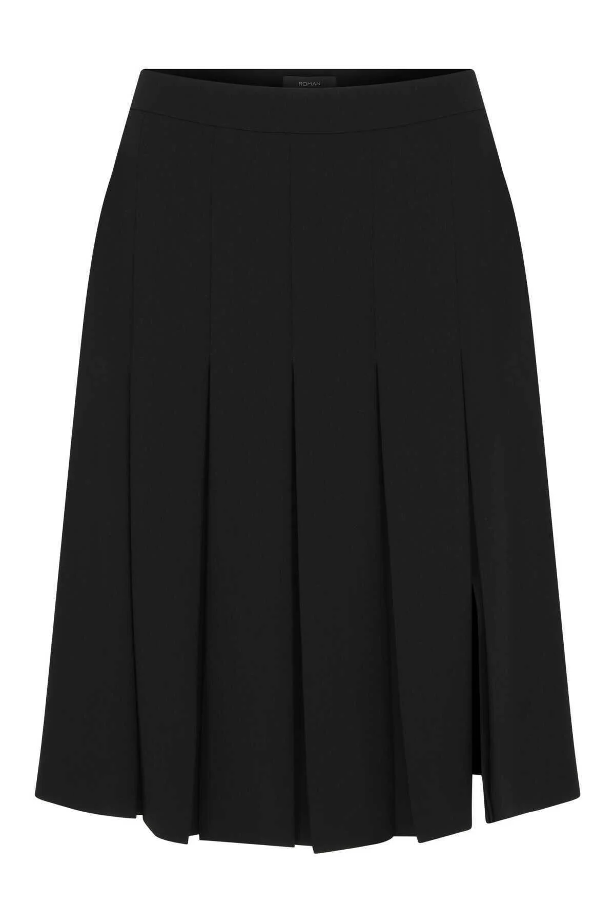  Pileli Midi Etek Siyah - 5