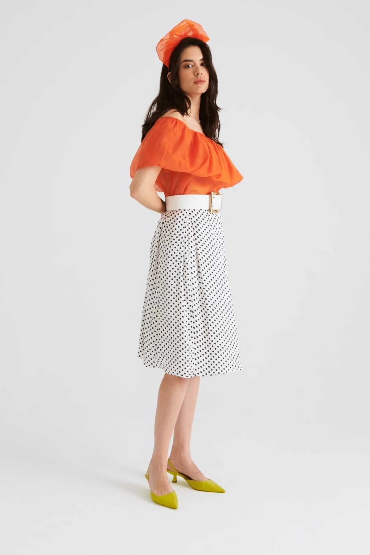 Pileli Puantiyeli Etek Standart Renk - 3