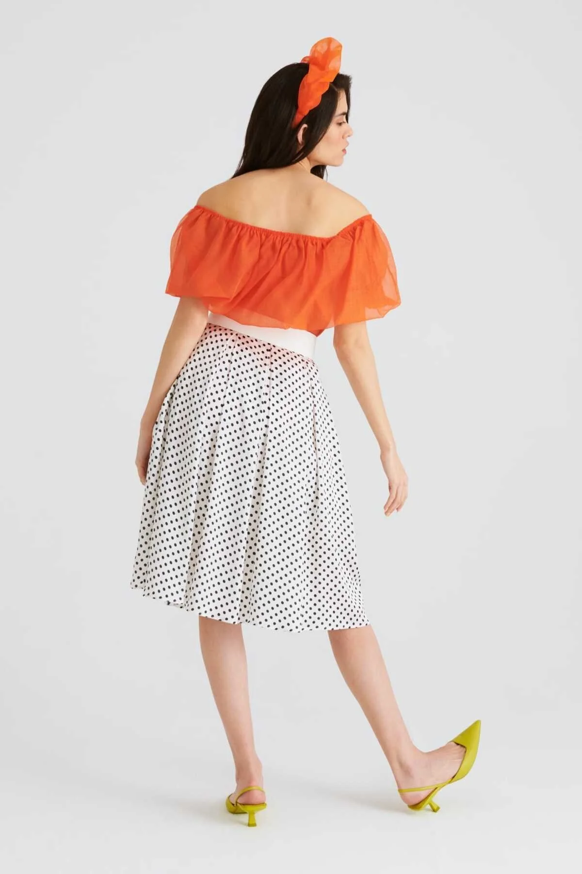 Pileli Puantiyeli Etek Standart Renk - 2