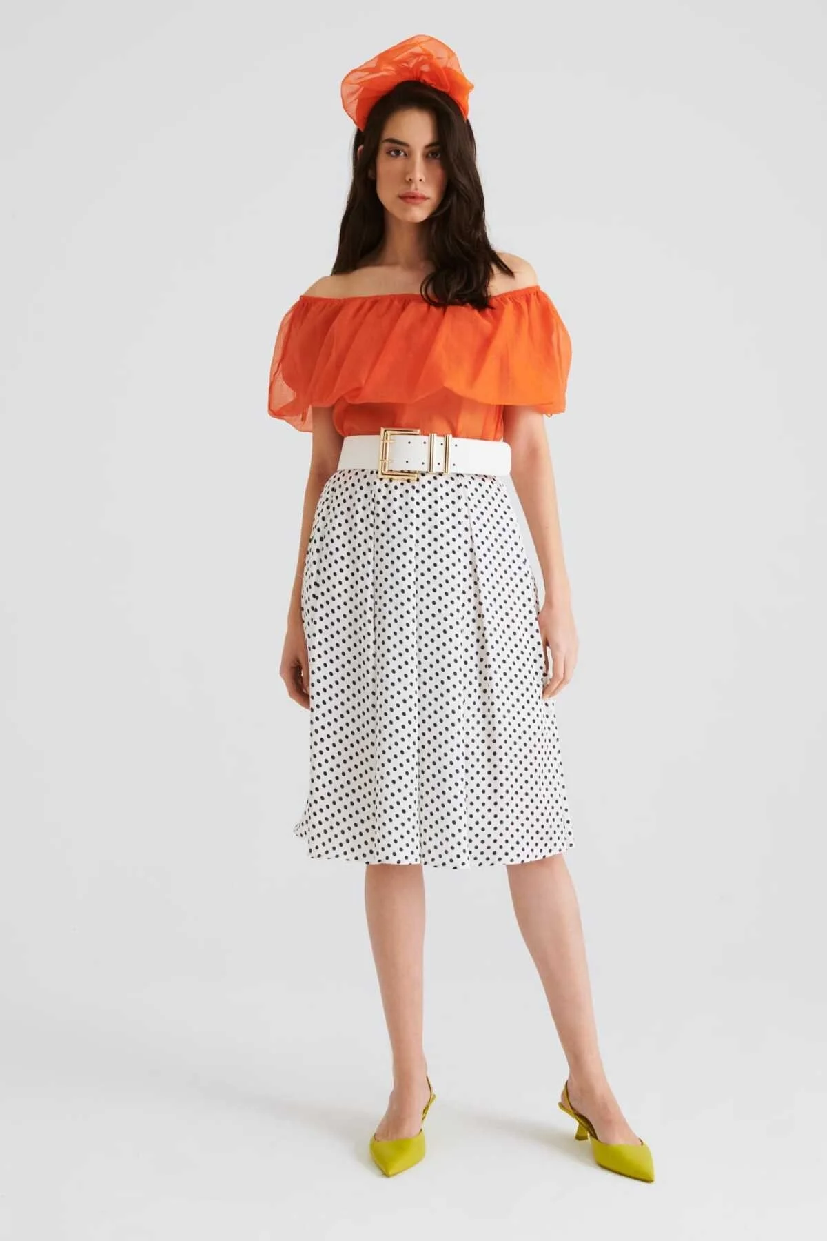 Pileli Puantiyeli Etek Standart Renk - 1