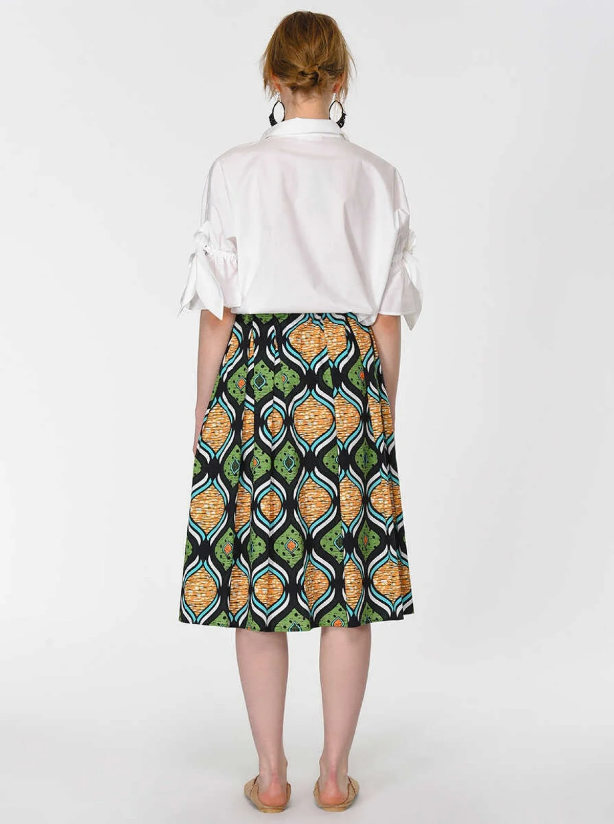 Pileli Ve Desenli Renkli Etek Standart Renk - 2