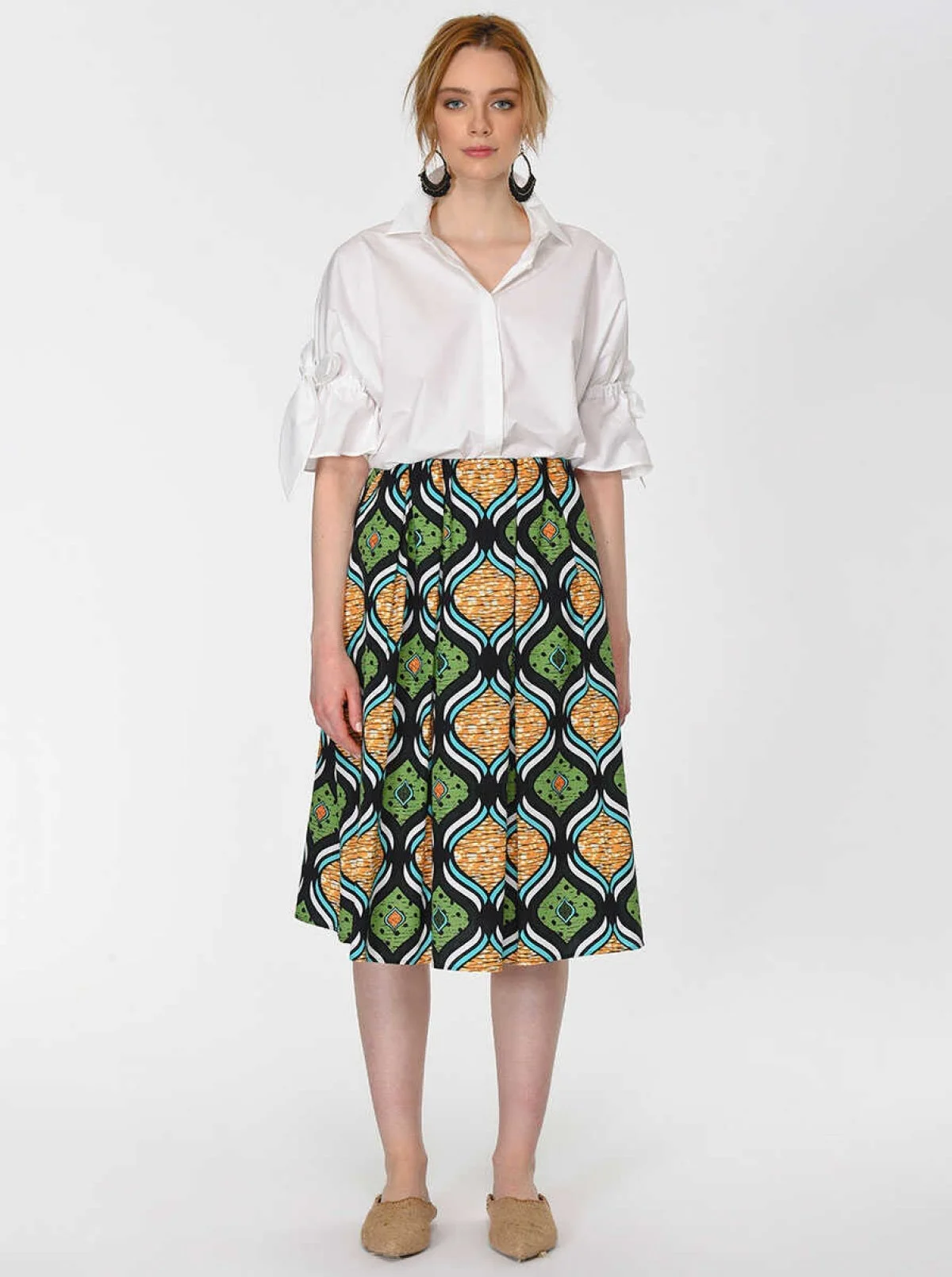 Pileli Ve Desenli Renkli Etek Standart Renk - 1