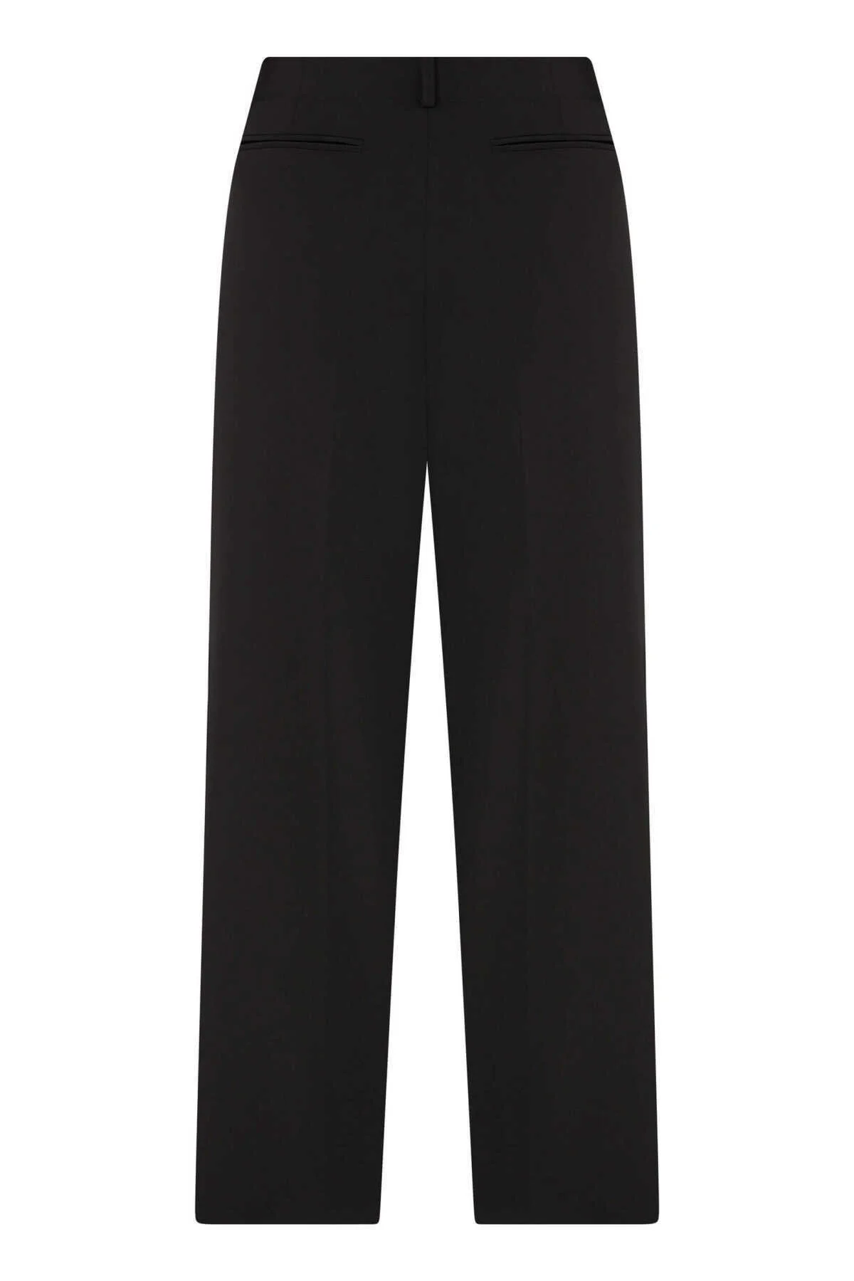  Pilise Detaylı Kısa Paça Kadın Pantolon Siyah - 5