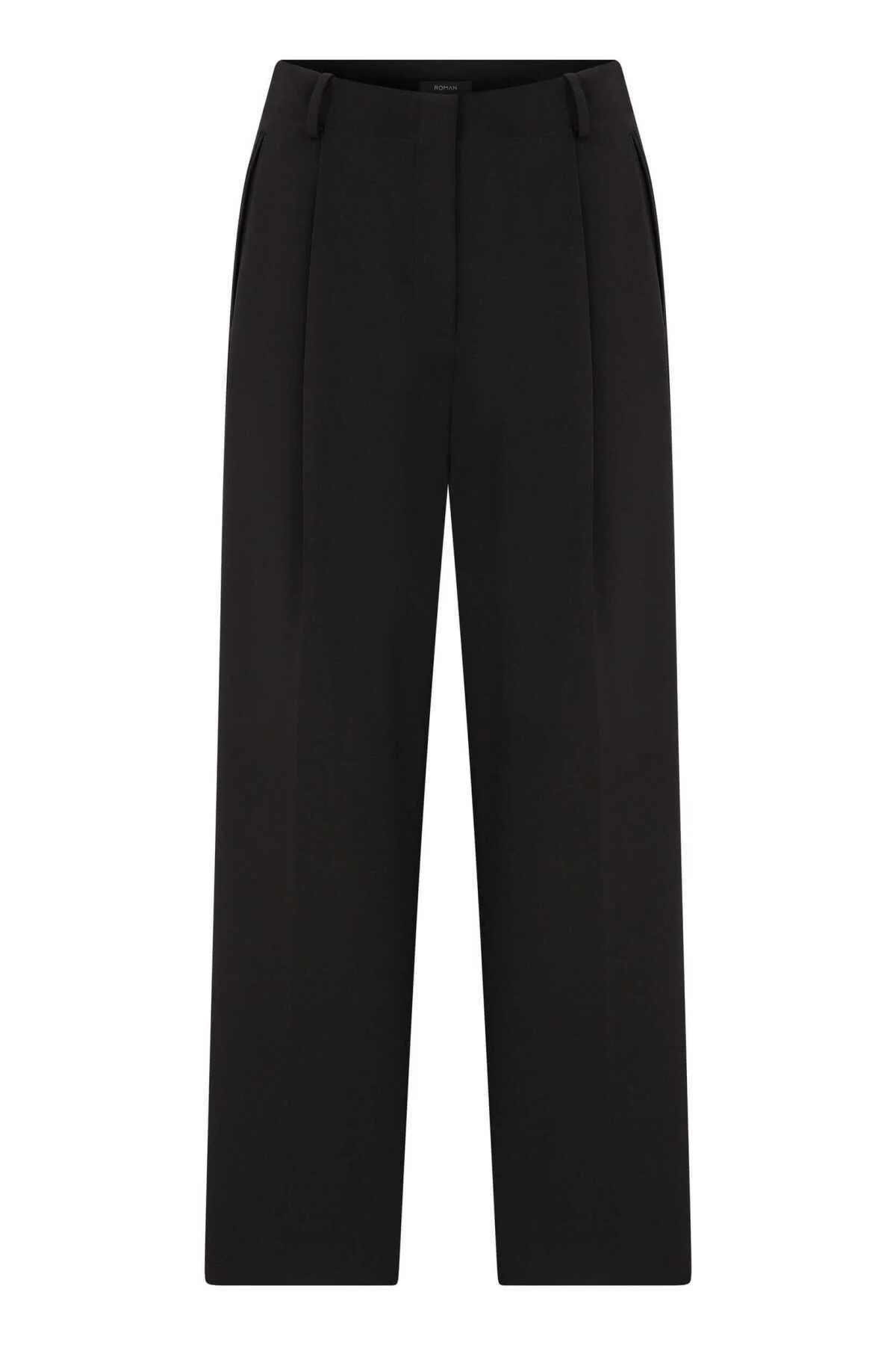  Pilise Detaylı Kısa Paça Kadın Pantolon Siyah - 4