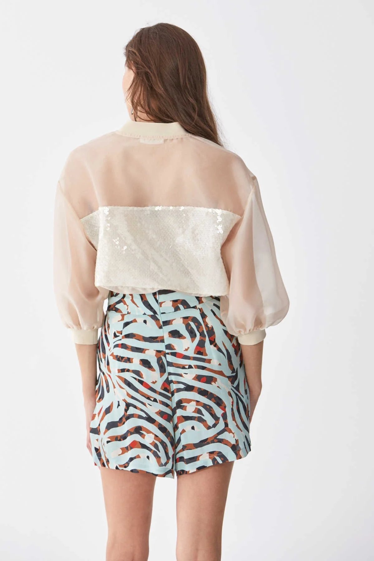 Piliseli Desenli Şort Standart Renk - 2