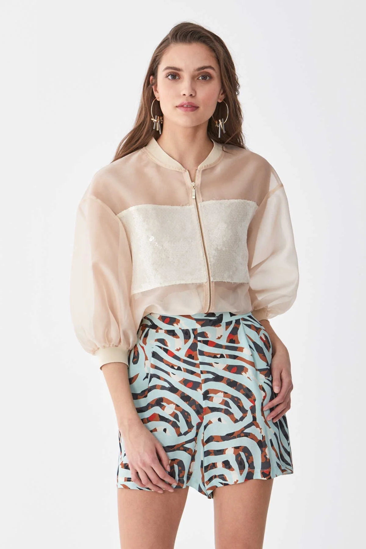 Piliseli Desenli Şort Standart Renk - 1