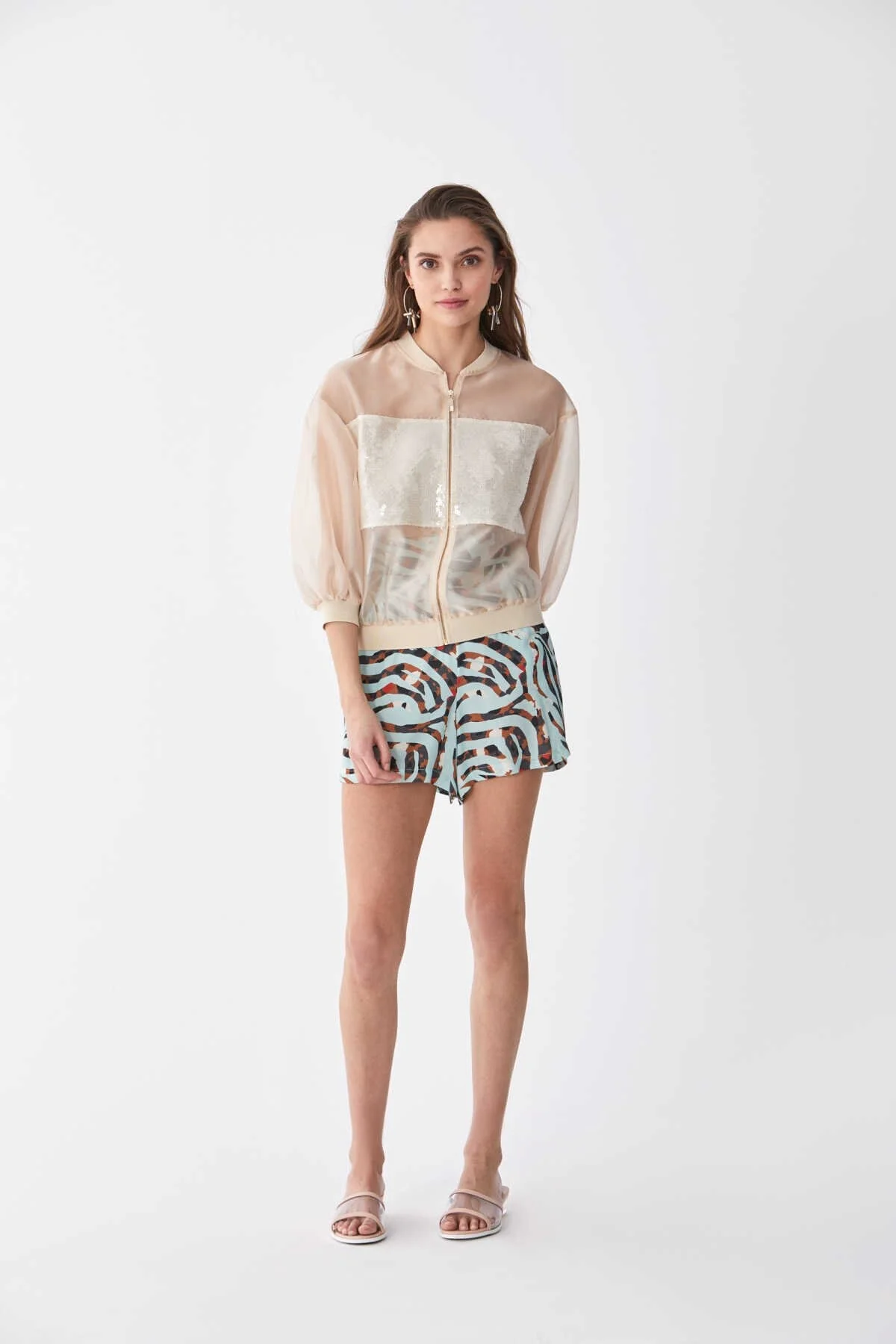 Piliseli Desenli Şort Standart Renk - 4