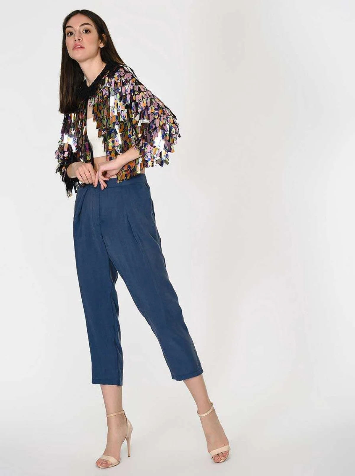 Piliseli Pantolon İndigo - 3