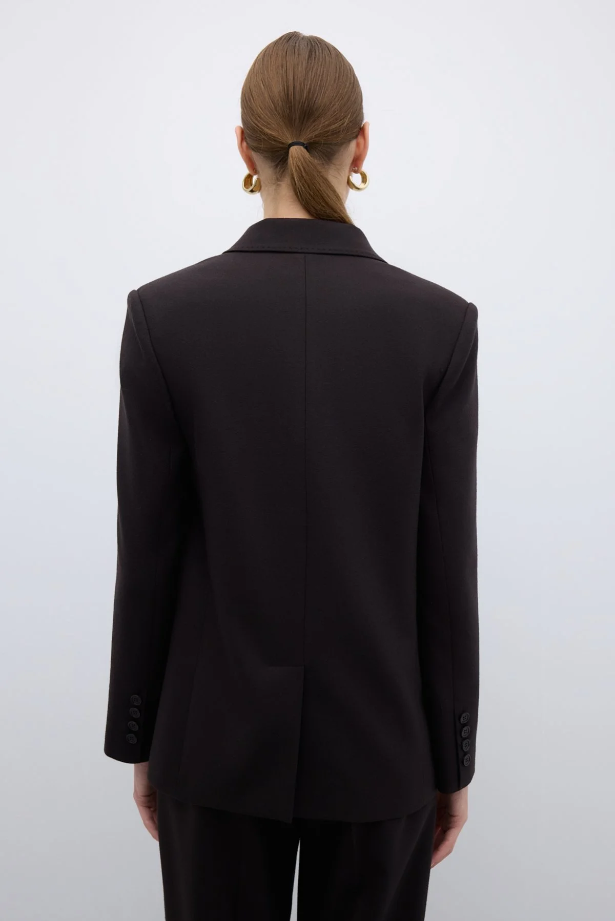 Punto Dikişli Tek Düğmeli Blazer Ceket Kahve - 2