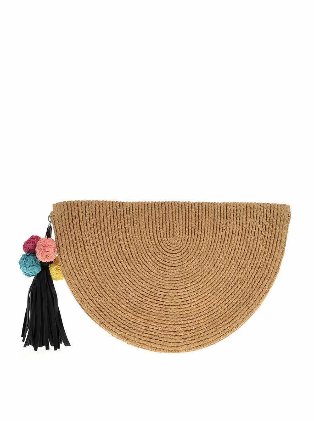 Püskül Detaylı Hasır Çanta Standart Renk - 1