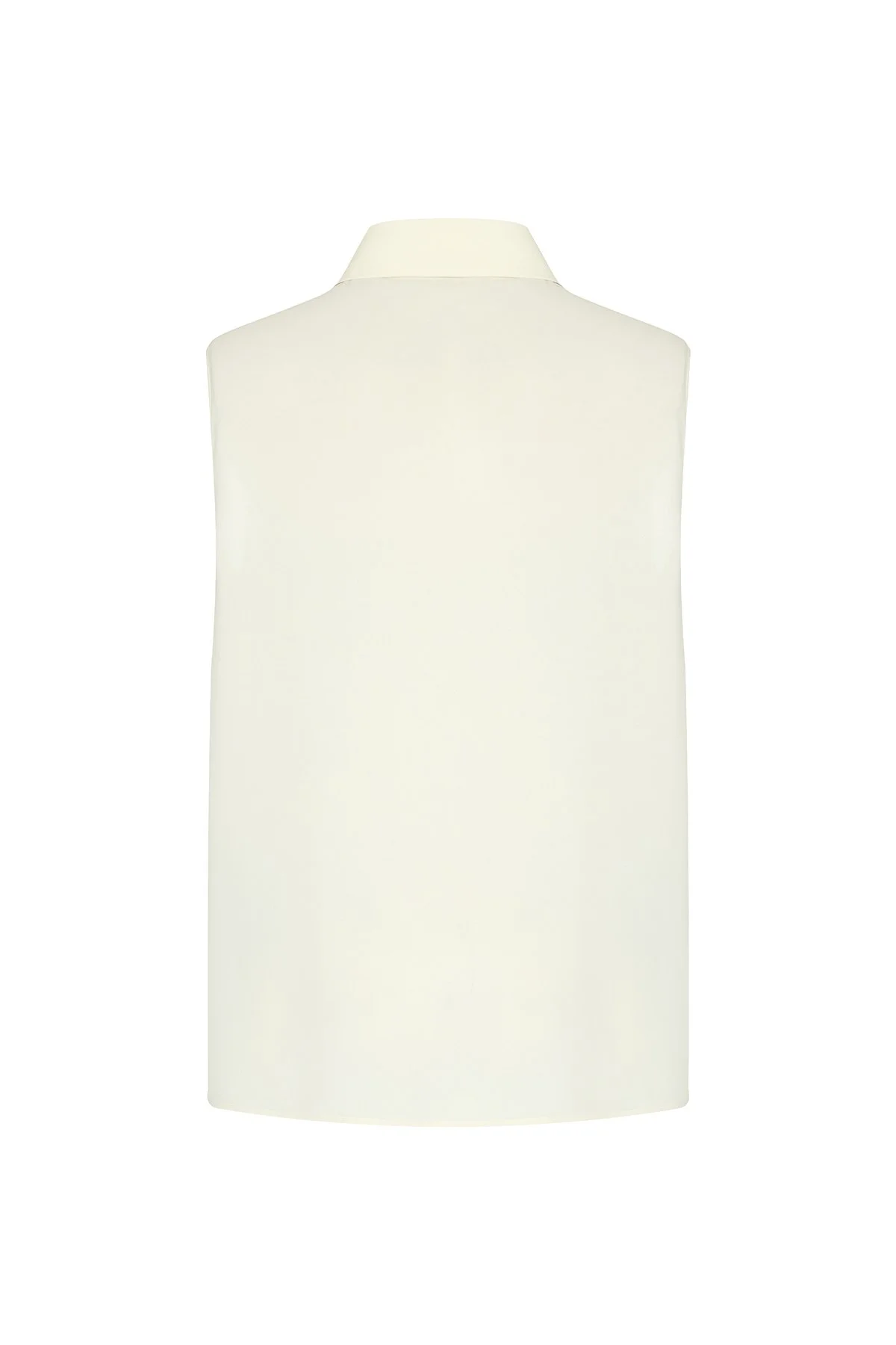 Püskül Detaylı Kolsuz Gömlek Ekru - 6