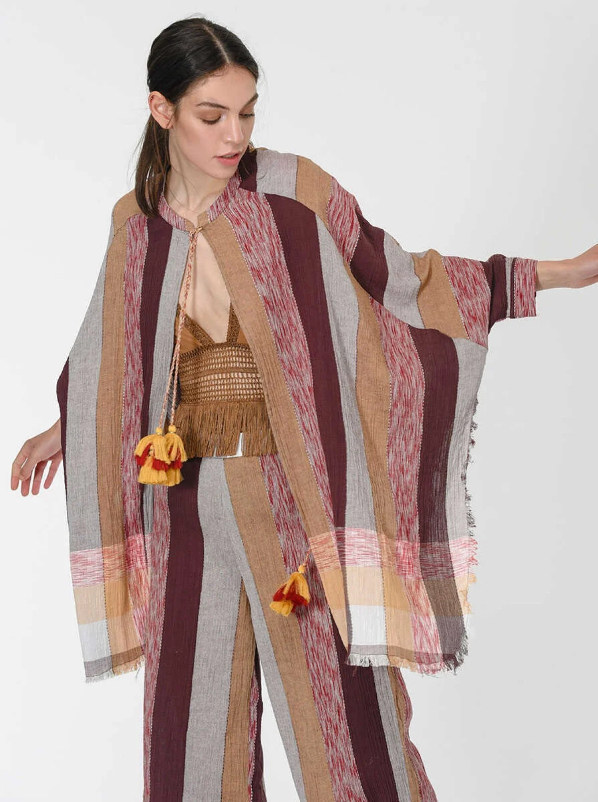 Renk Desenli Kimono Standart Renk - 4