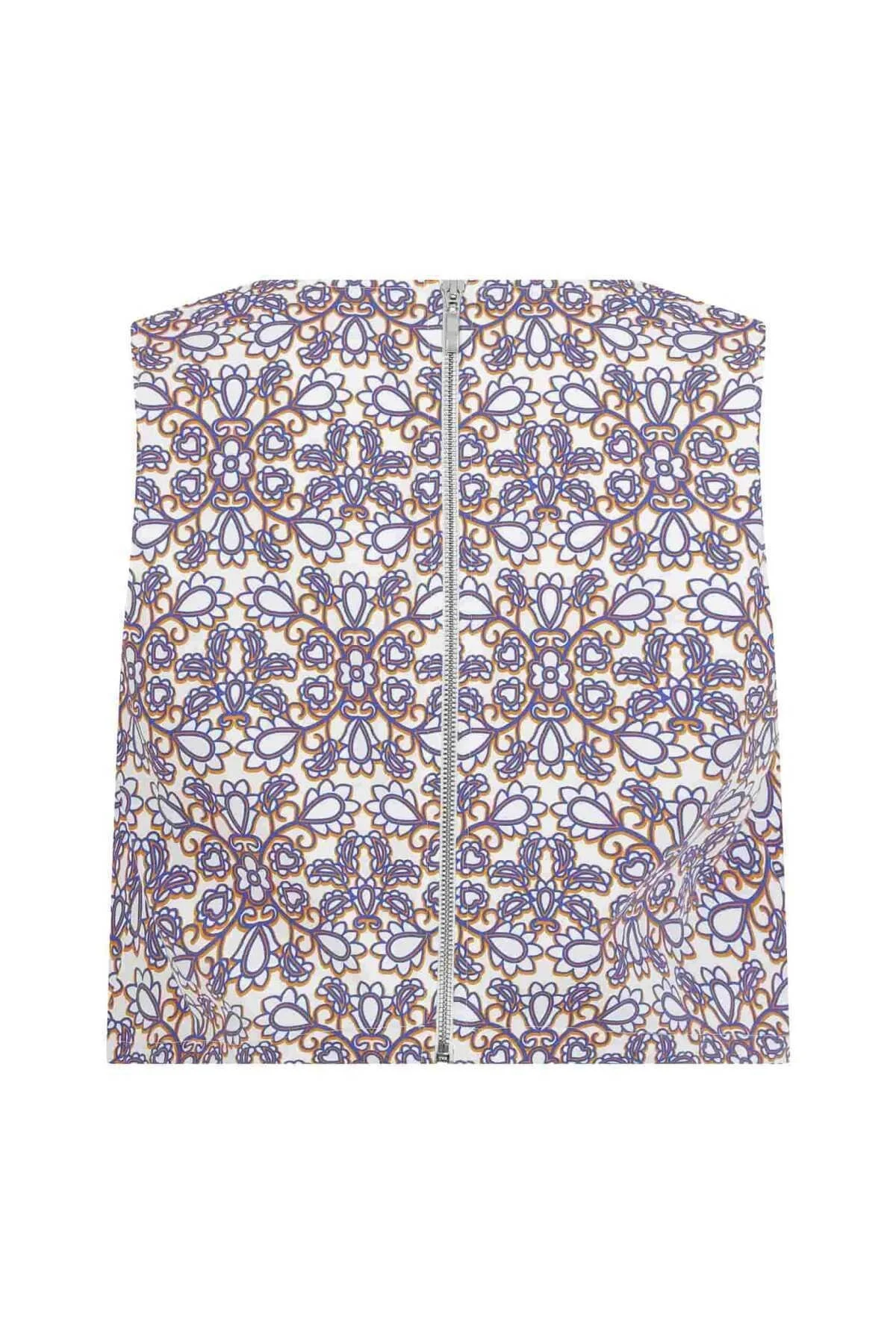 Renkli Desenli Bluz Standart Renk - 5