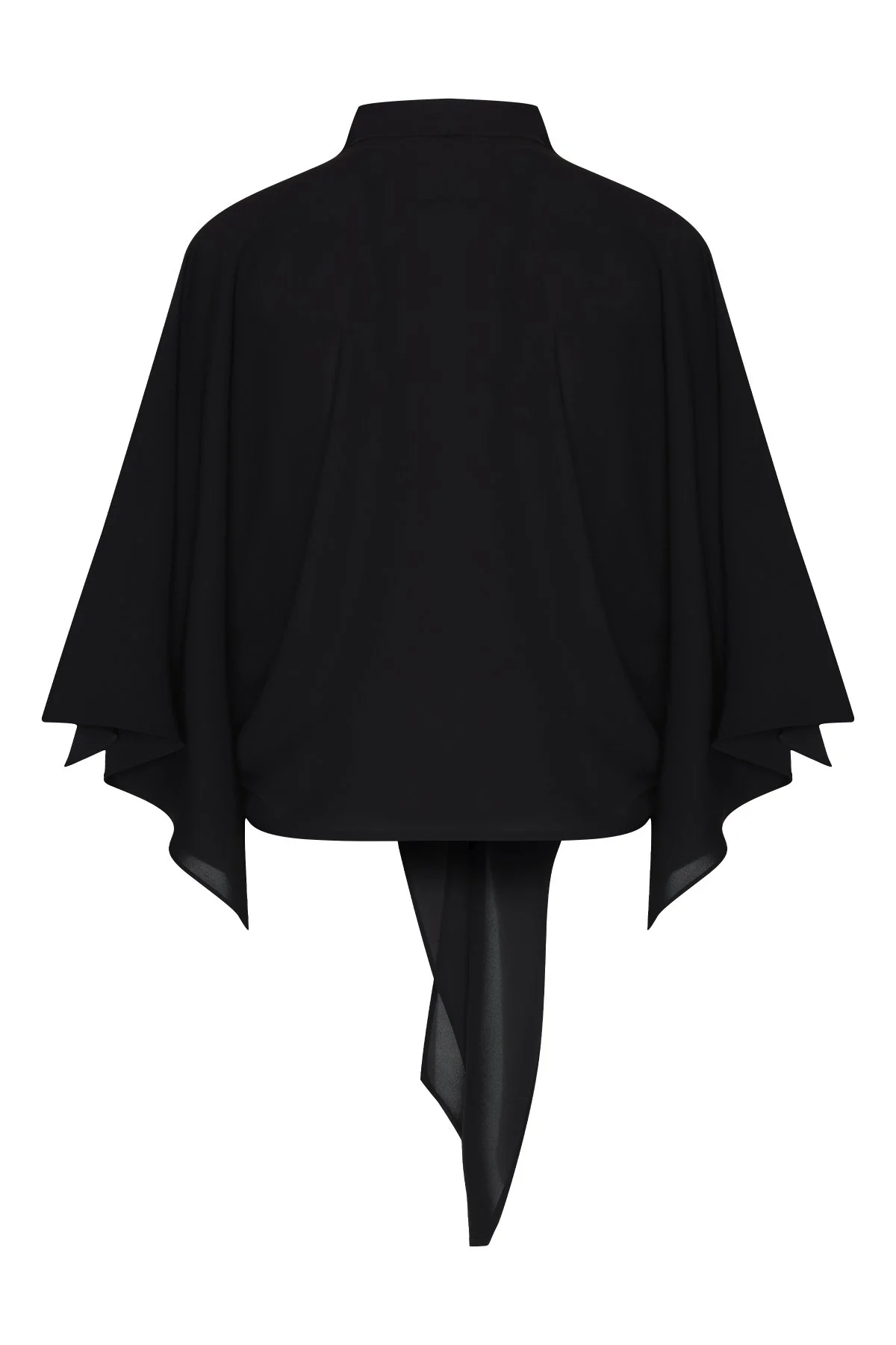 Şal Yakalı Yarasa Kol Kimono Siyah - 6