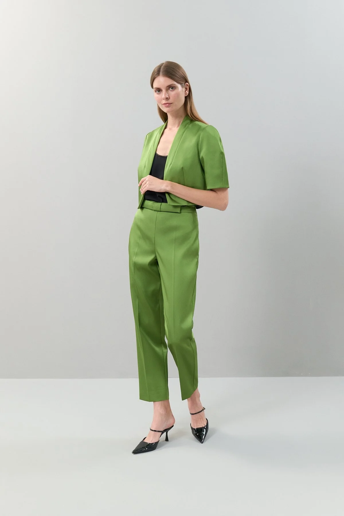 Saten Bolero Yeşil - 3