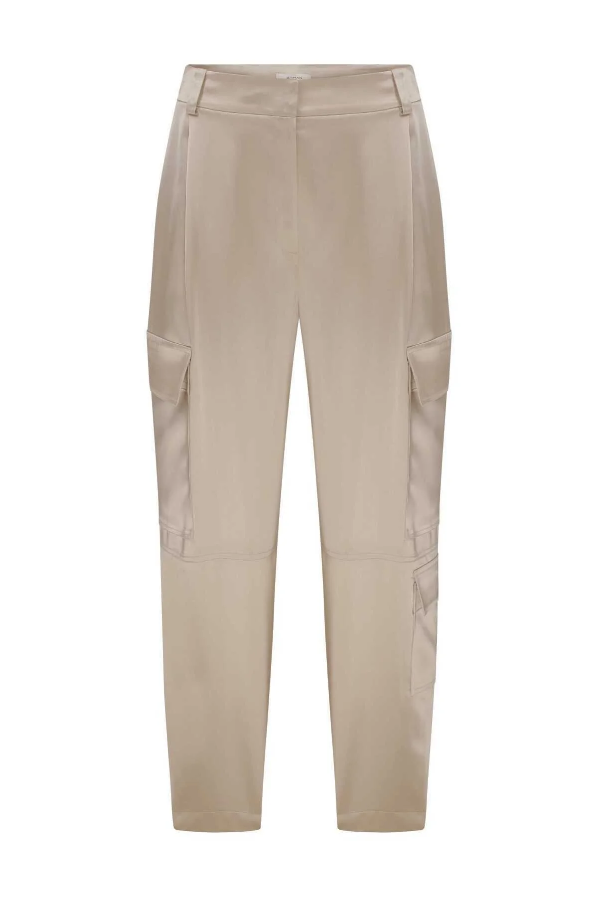  Saten Kargo Kadın Pantolon Bej - 3