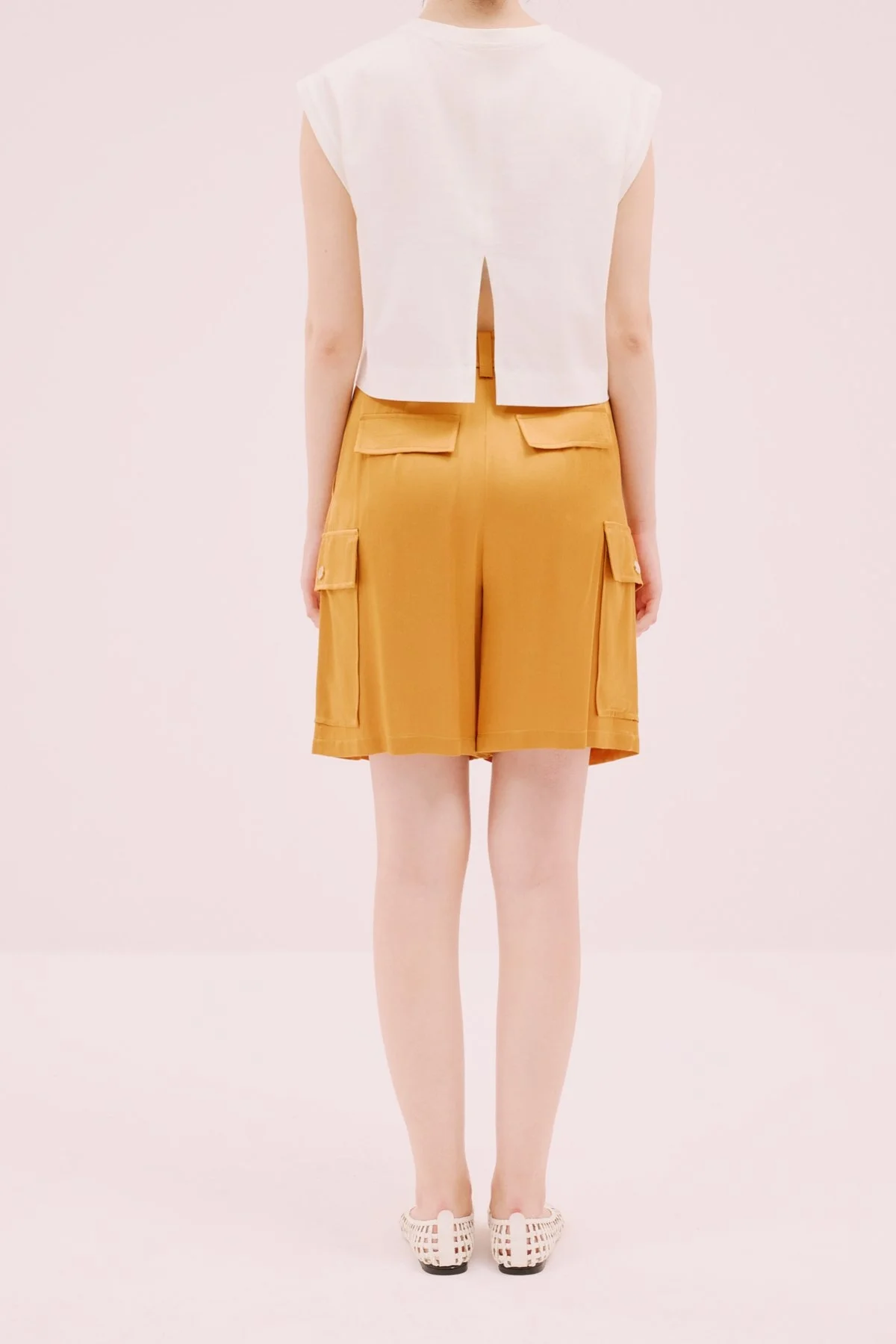 Saten Şort Hardal - 2