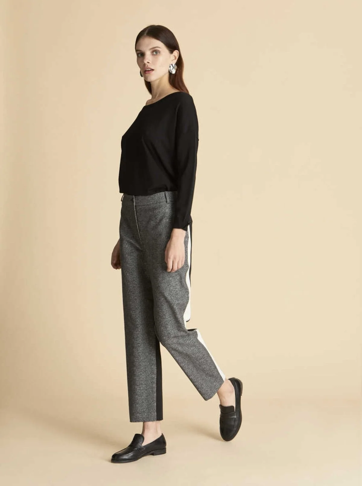  Şerit Detaylı Pantolon Standart Renk - 3