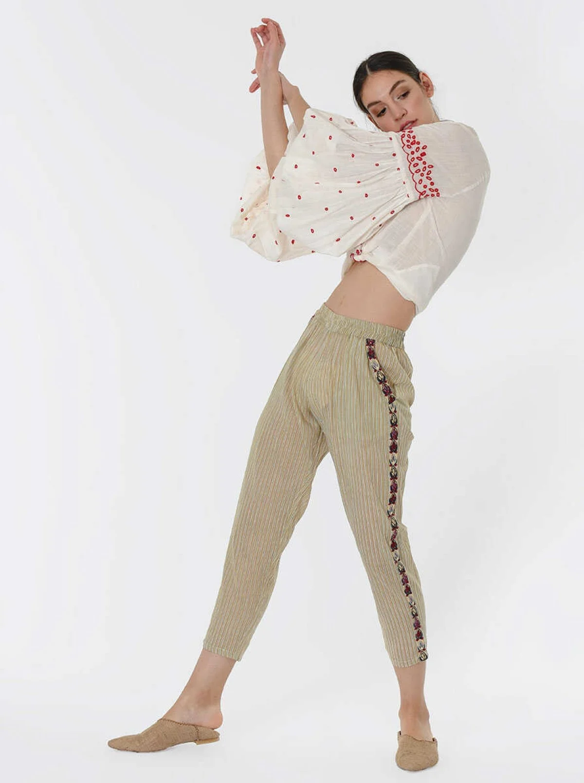 Şerit Detaylı Pantolon Standart Renk - 3