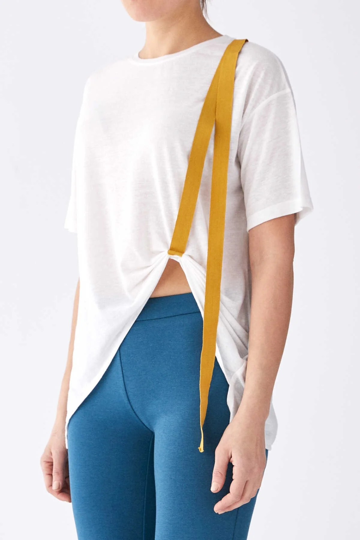 Şerit Detaylı T-Shirt Ekru - 3