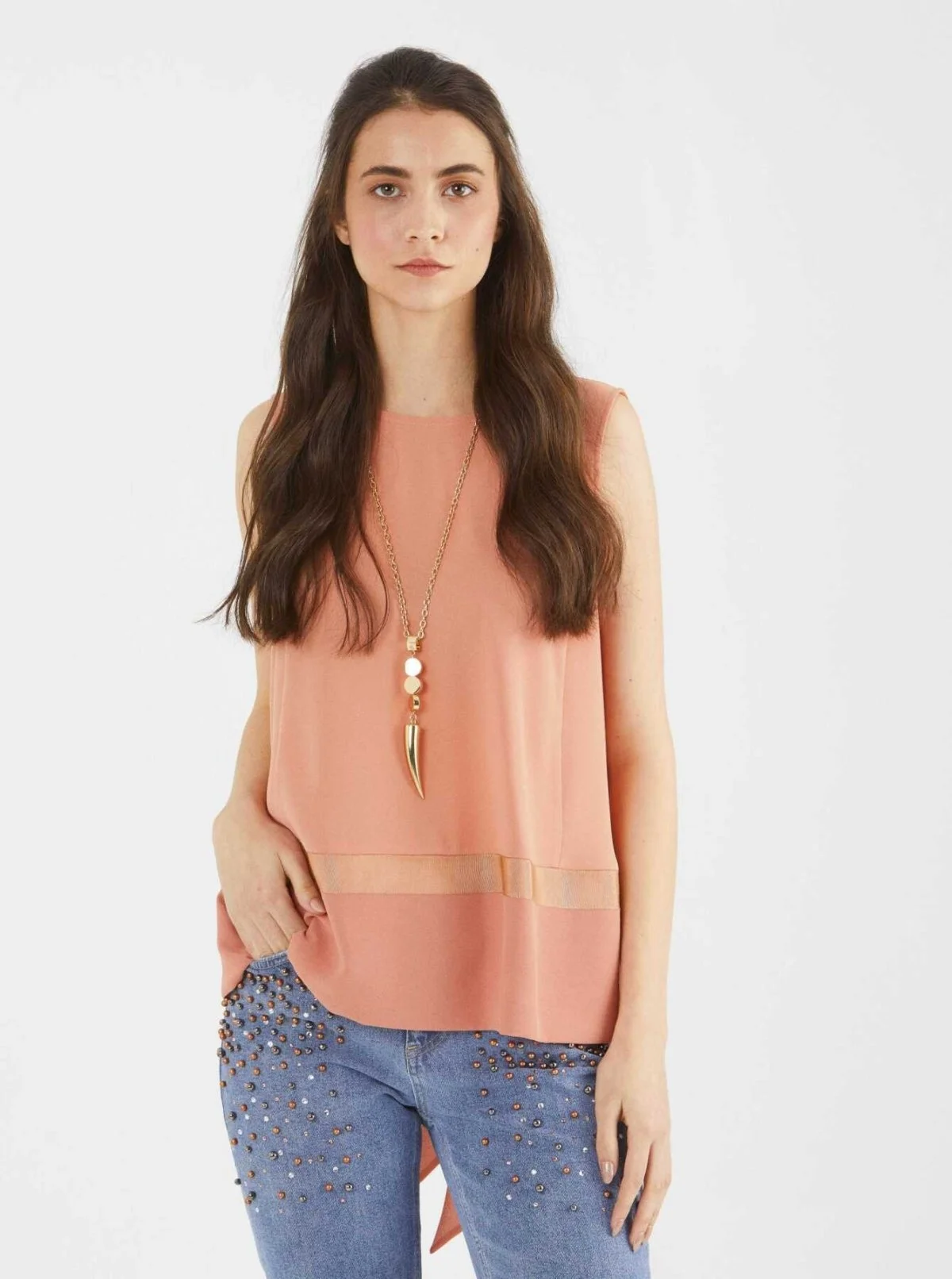 Sırt Detaylı Bluz Şeftali - 3