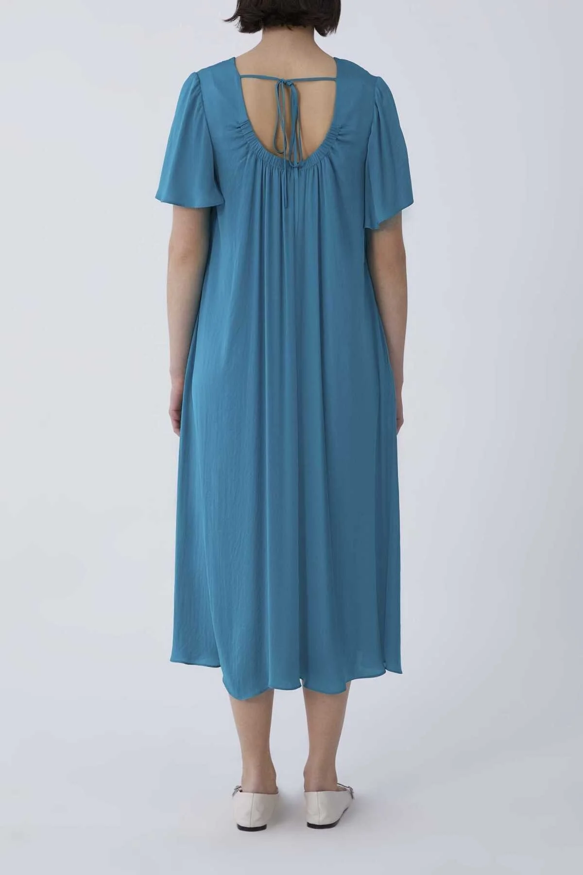 Sırt Detaylı Yeşil Midi Elbise Yeşil - 2