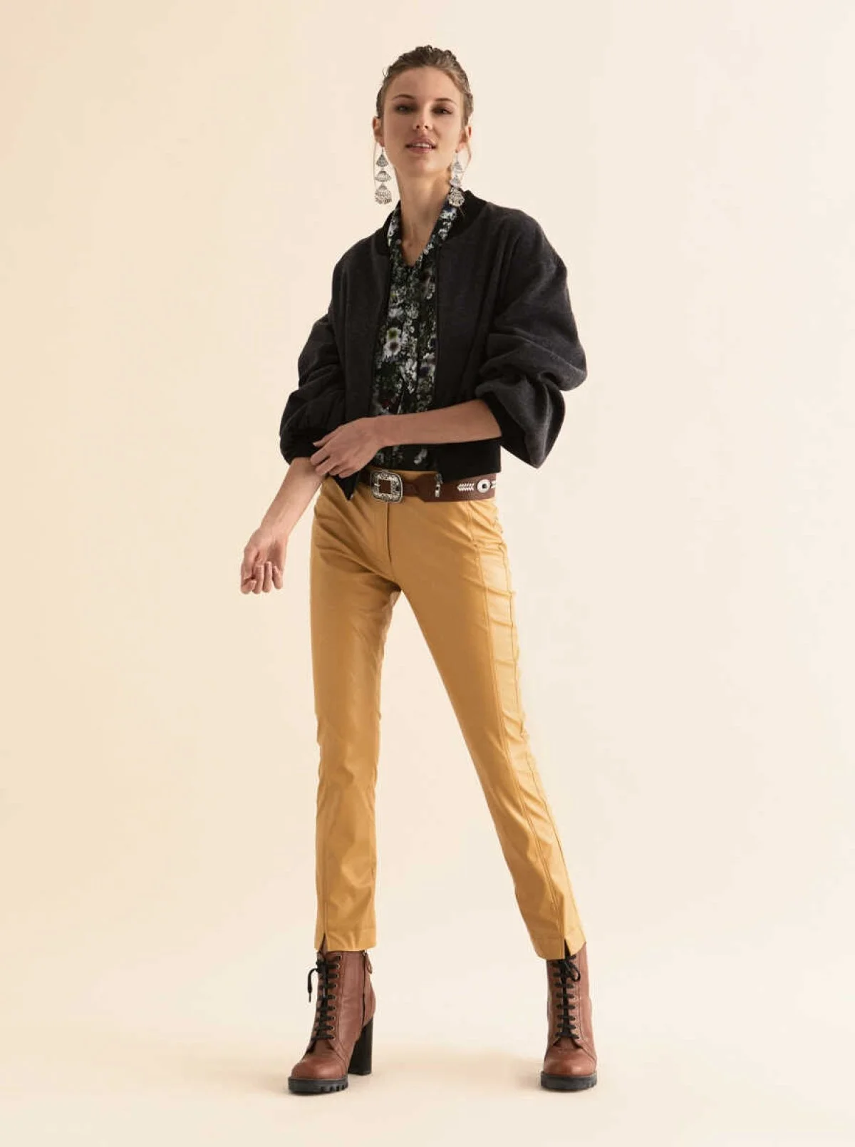  Sırt Figürlü Bomber Ceket Antrasit - 4