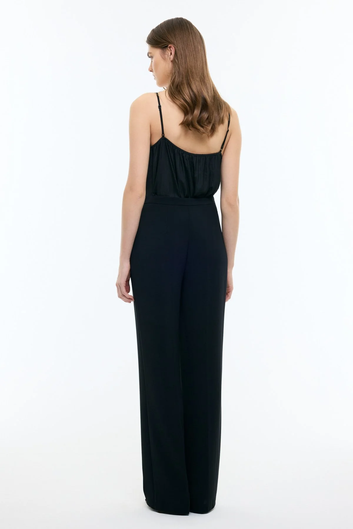 Düz Geniş Paça Pantolon Siyah - 2