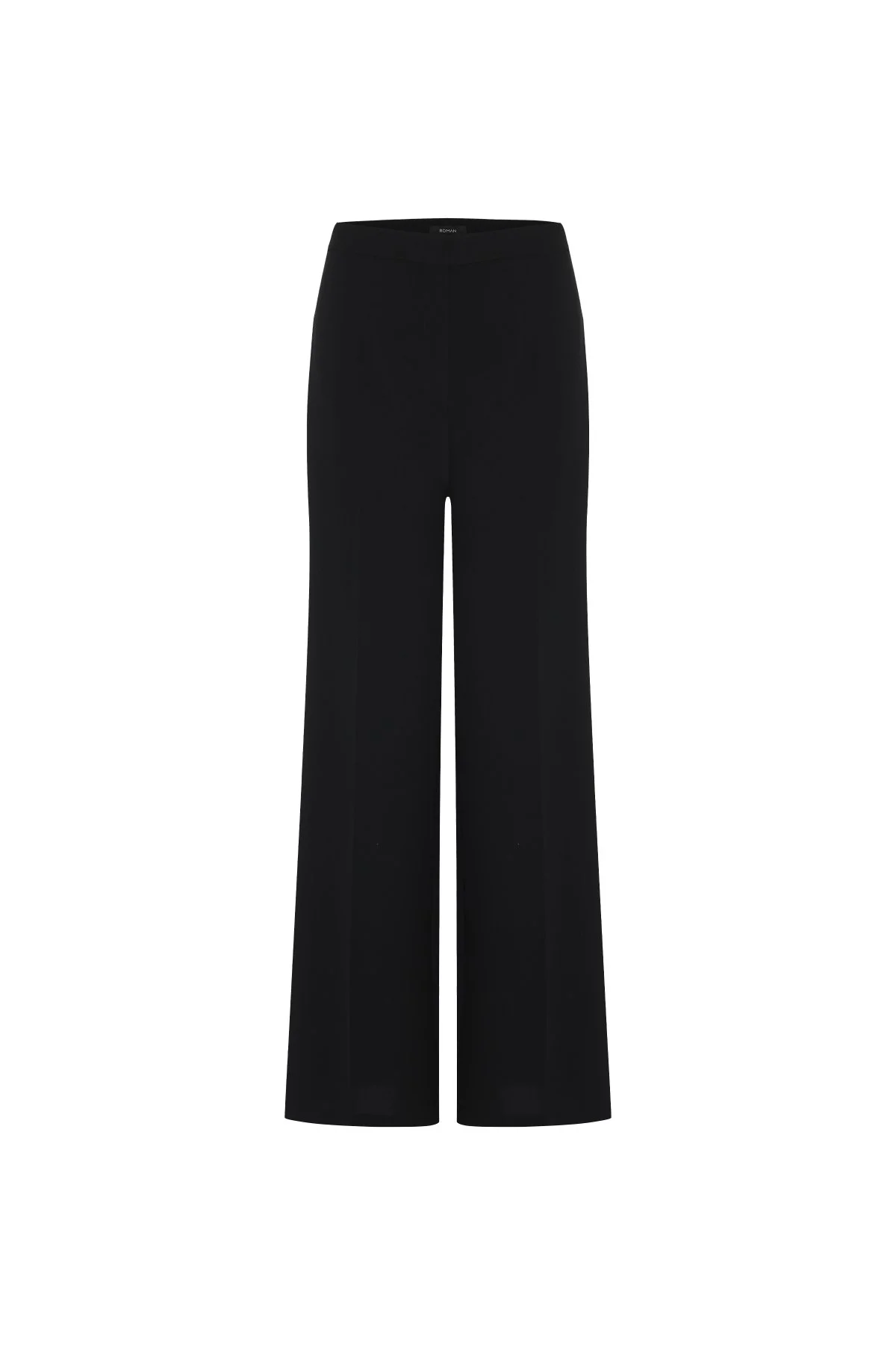 Düz Geniş Paça Pantolon Siyah - 5