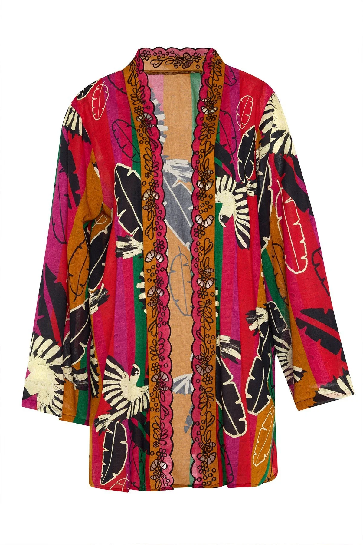 Yakası Nakışlı Kimono Standart Renk - 3
