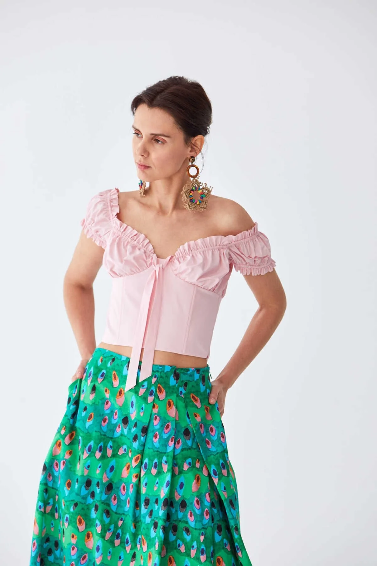 Straplez Bluz Toz Pembe - 3