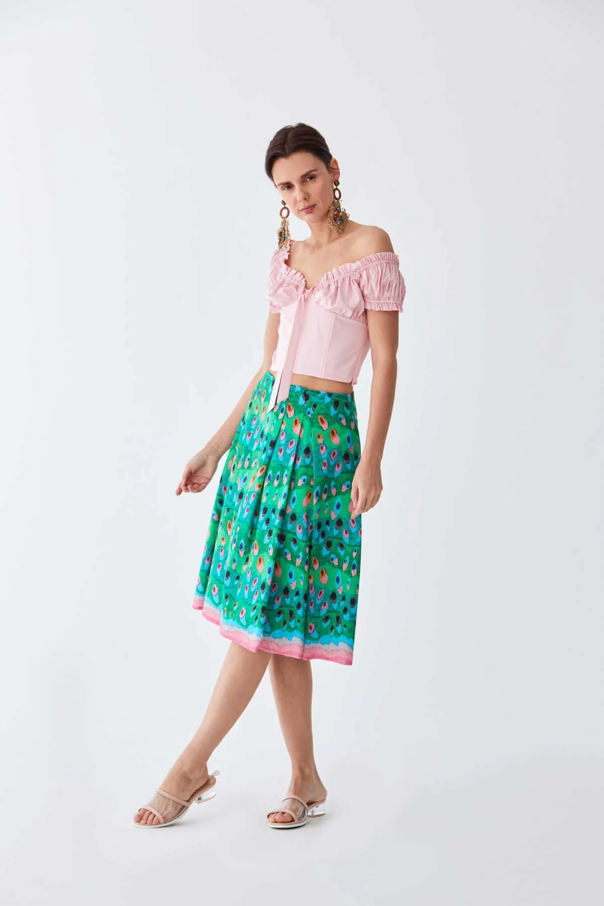 Straplez Bluz Toz Pembe - 4