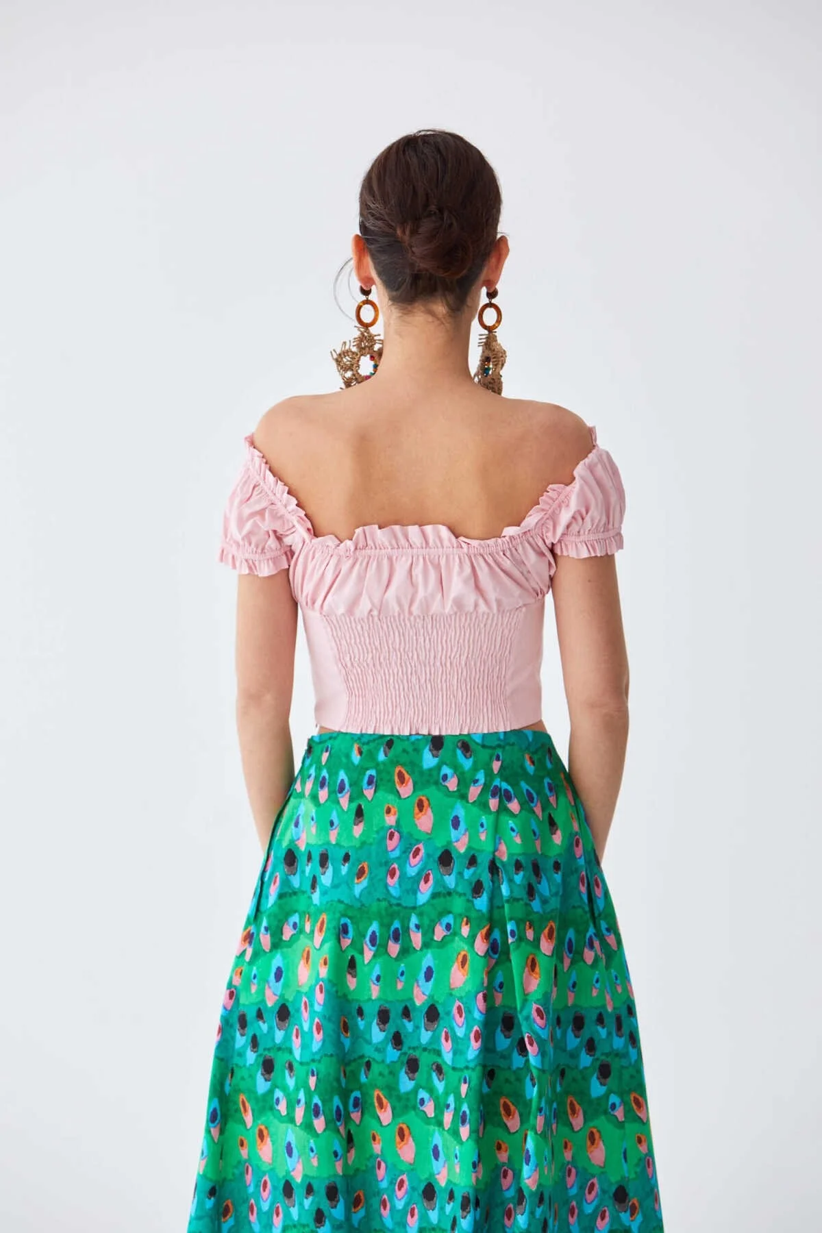 Straplez Bluz Toz Pembe - 2