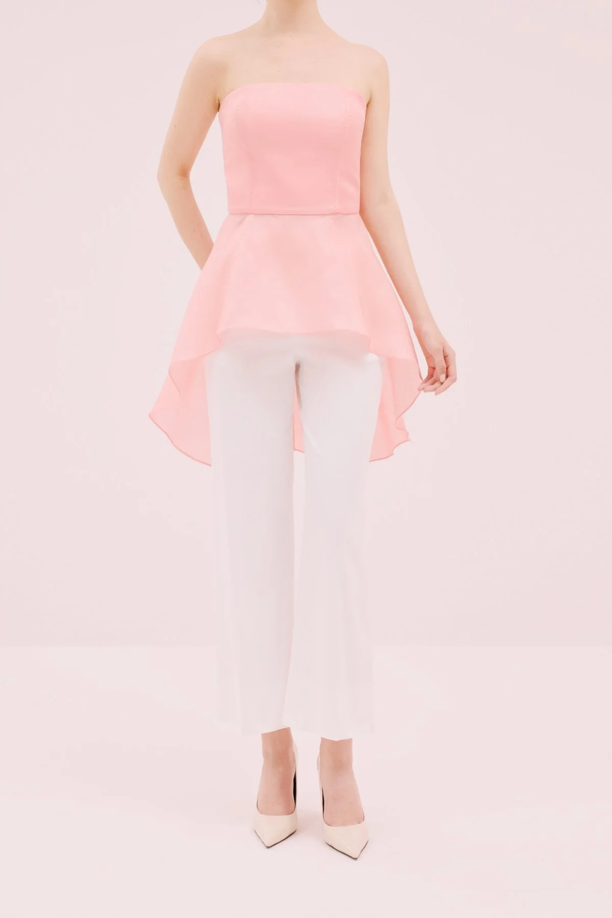 Straplez Bluz Pembe - 3