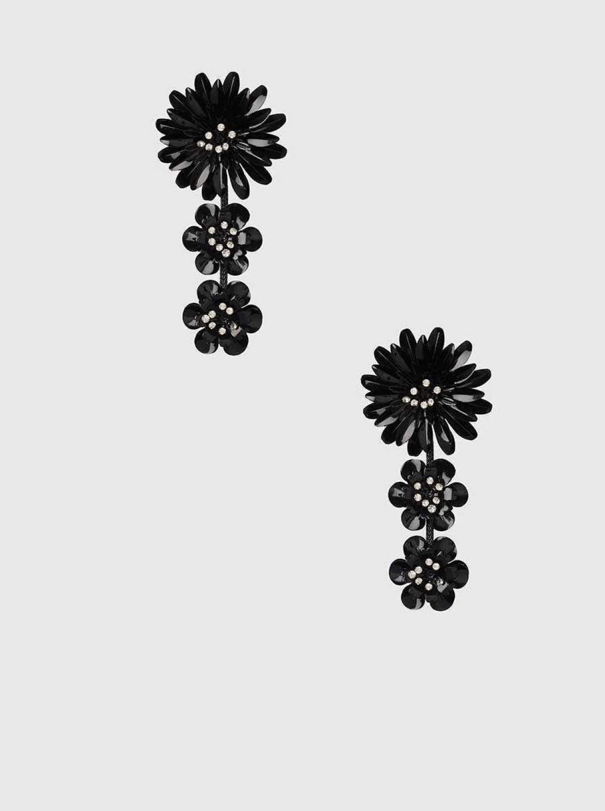 Taş Detaylı Çiçek Şekilli Küpe Standart Renk - 1