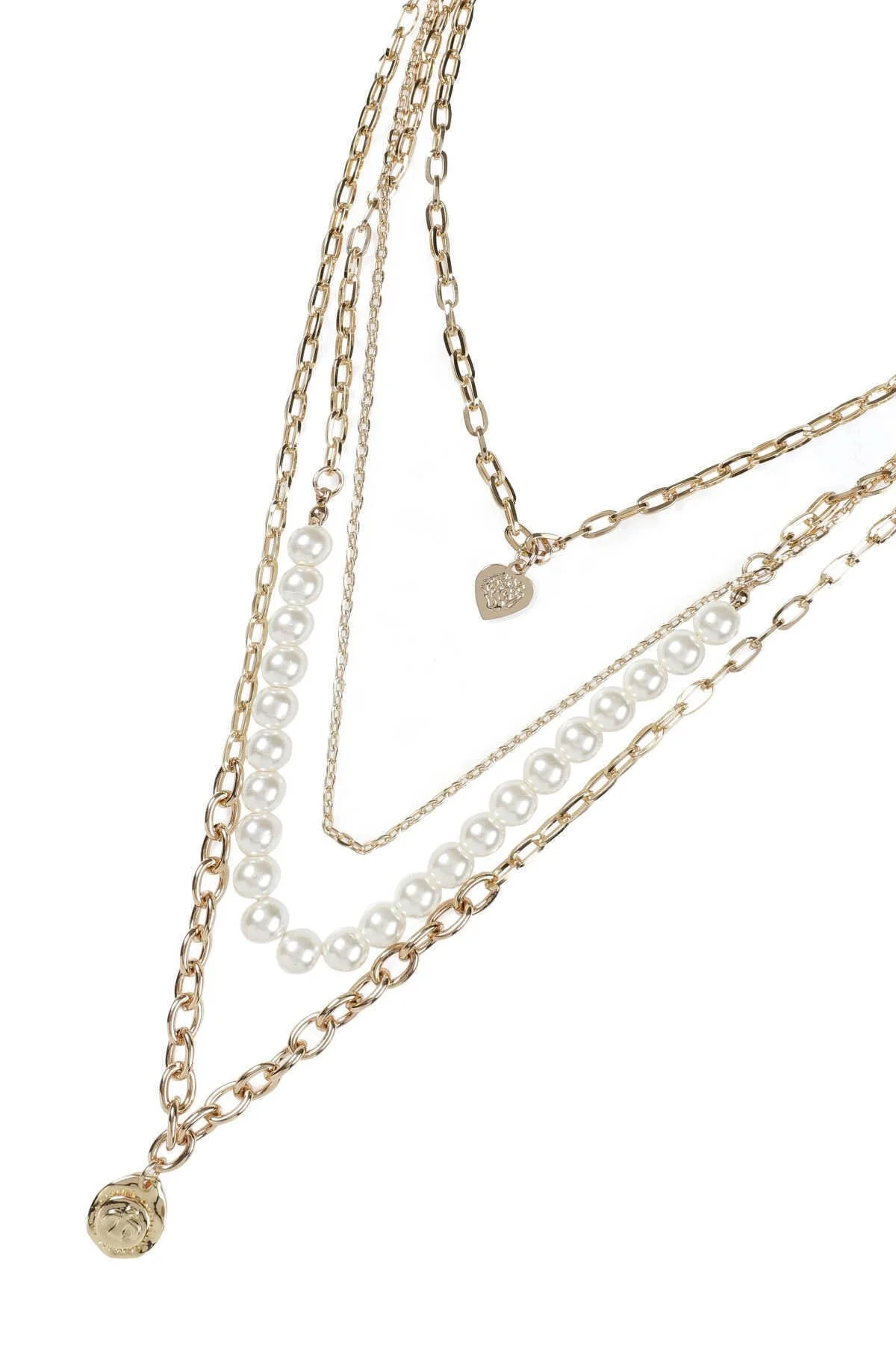  Taş Detaylı Çoklu Zincir Kadın Kolye Gold - 2