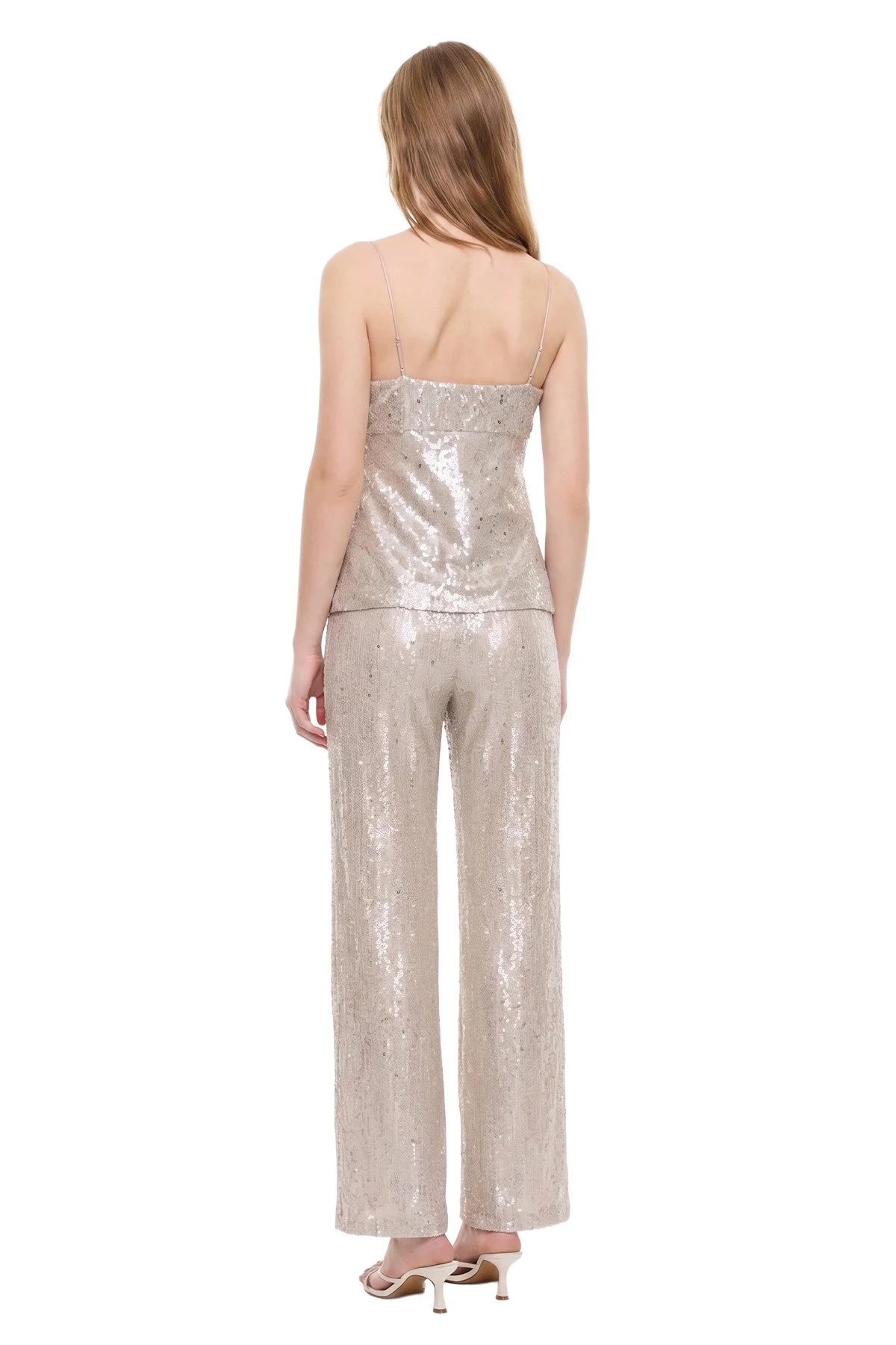 Taş İşlemeli Asimetrik Bluz Bej - 2