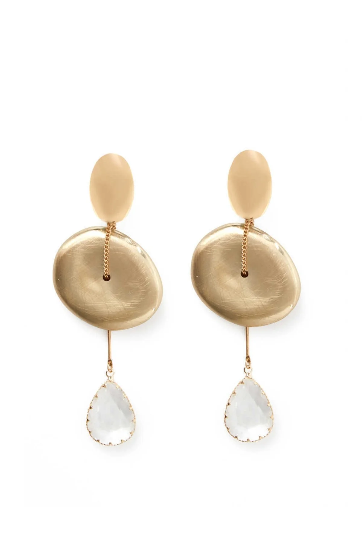  Taşlı Gold Kadın Küpe Standart Renk - 1