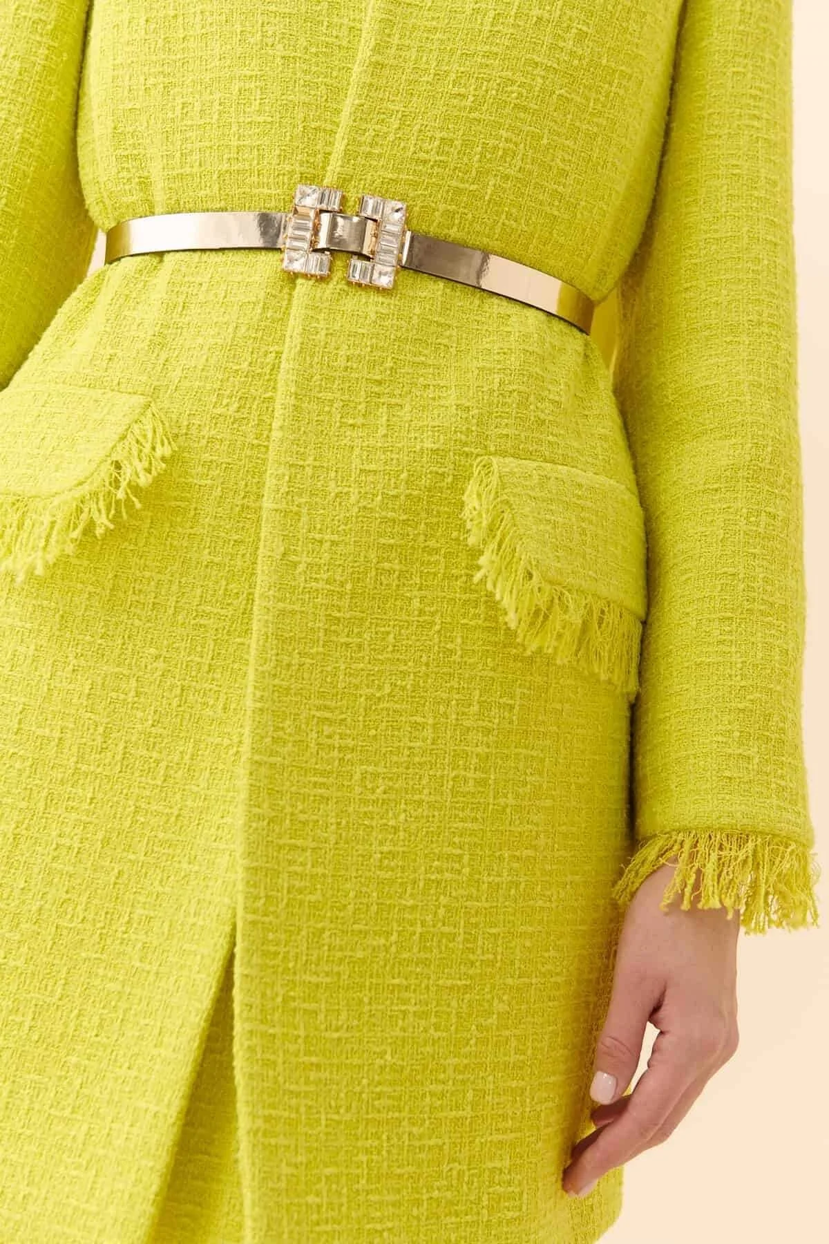 Taşlı Tokalı Kadın Kemer Gold - 2