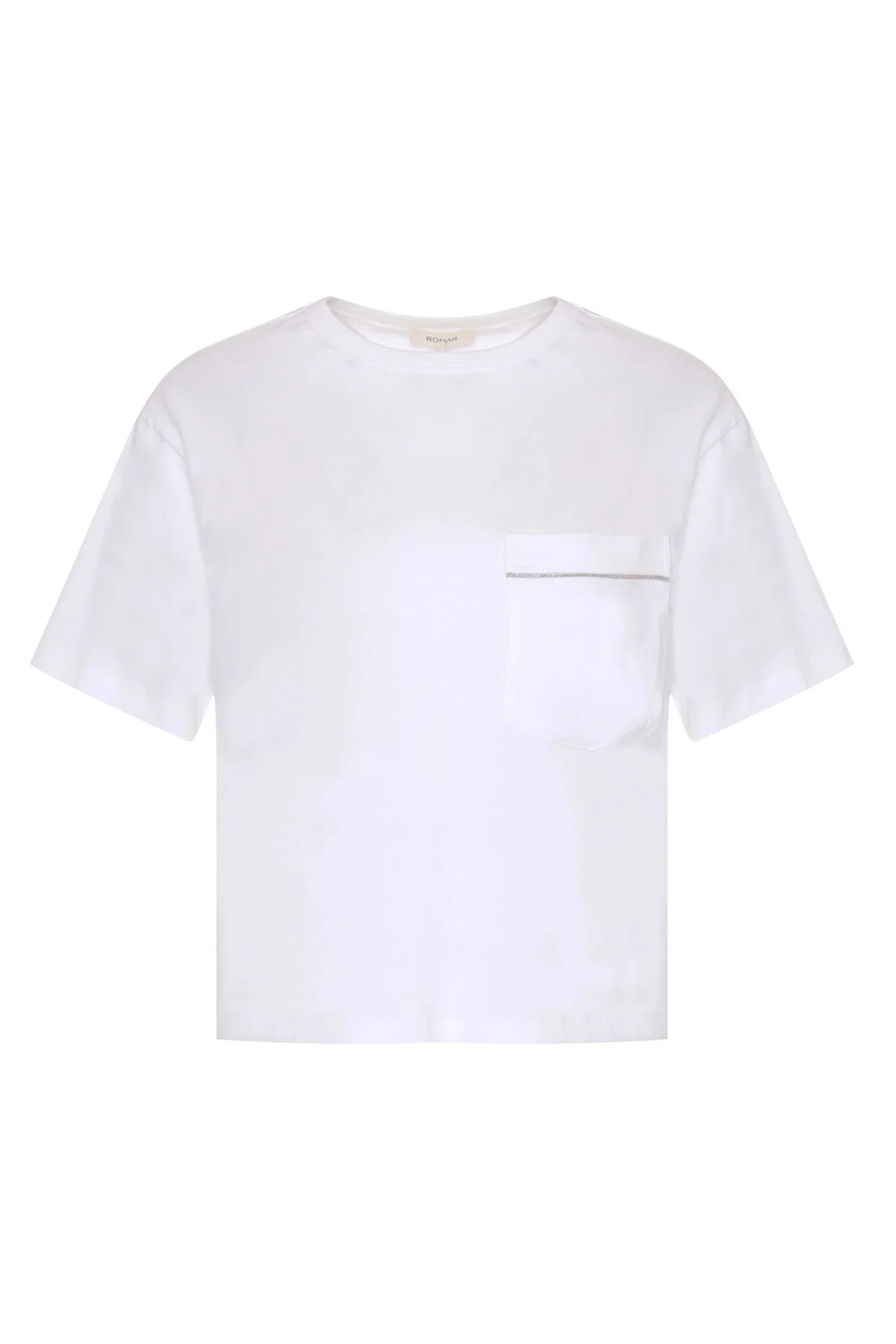 Tek Cepli Zincir Şeritli T-Shirt Beyaz - 3