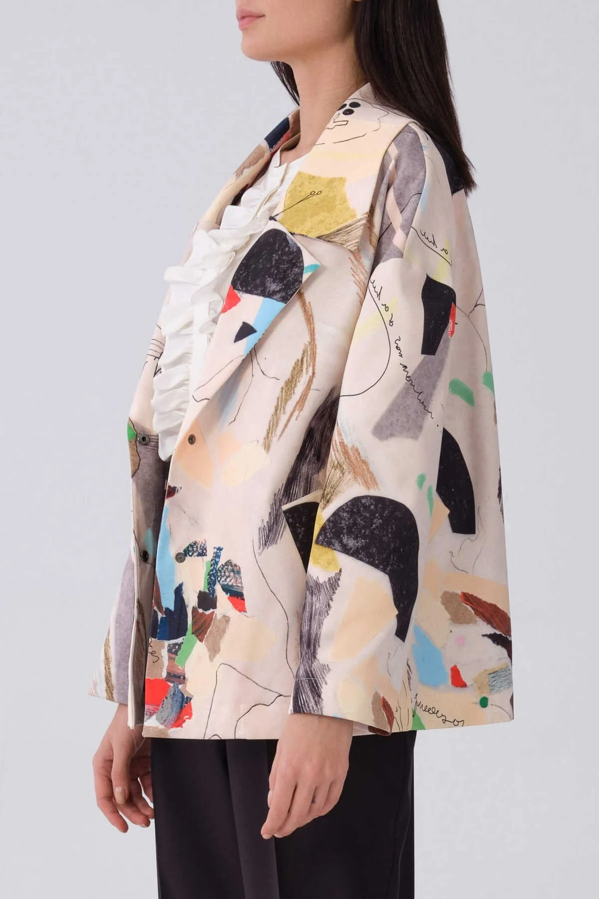 Tek Düğmeli Floral Desen Kap Standart Renk - 3