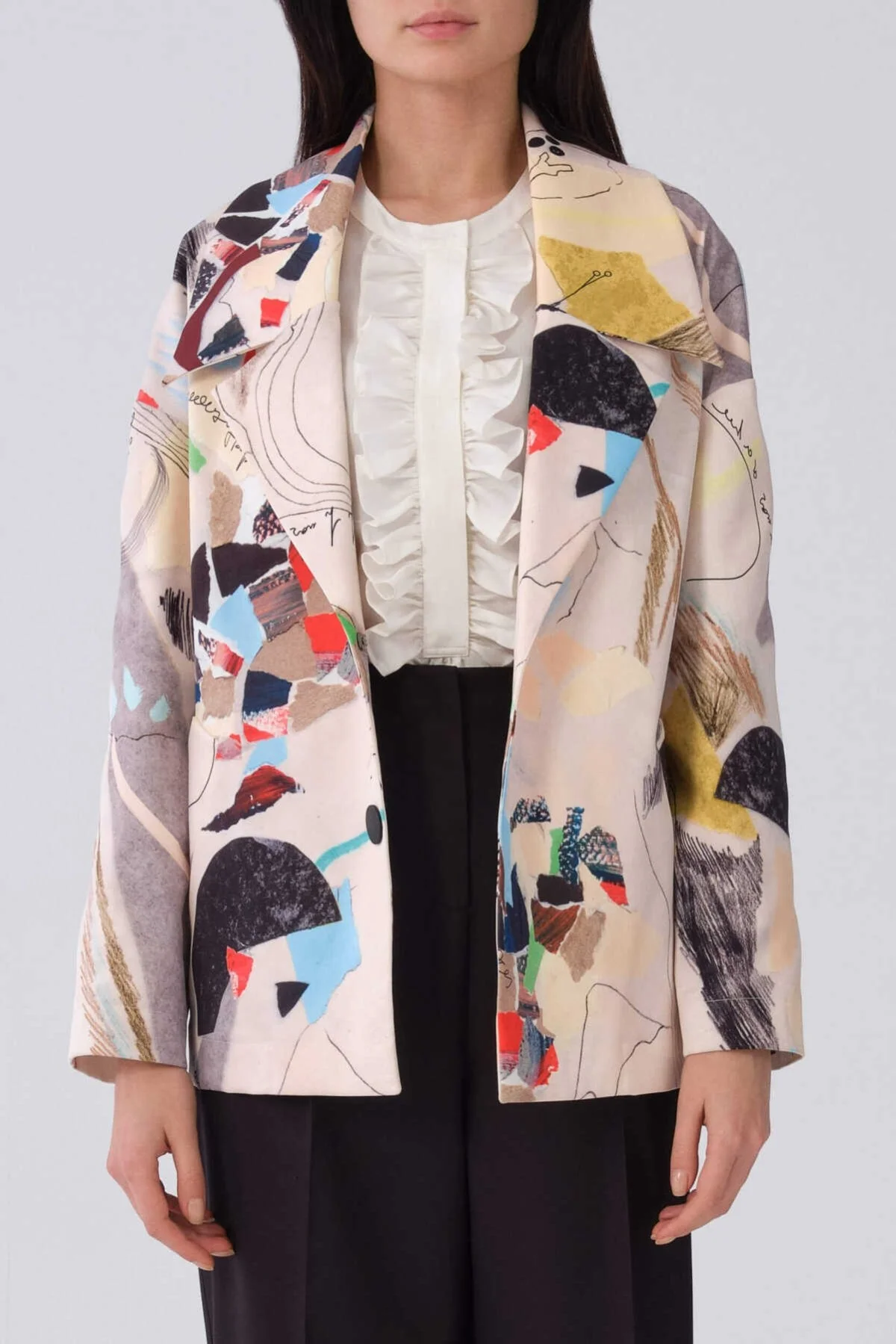 Tek Düğmeli Floral Desen Kap Standart Renk - 1